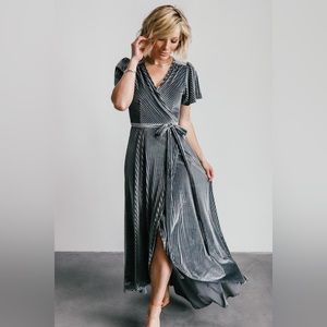 Baltic Born Andi Ribbed Velvet Wrap Dress
